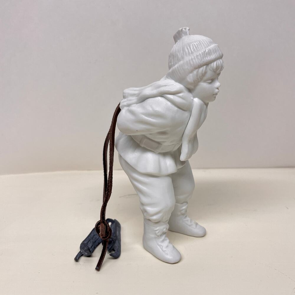 Dept 56 Cheryl Johnson Ceramic Bisque Figure Skating Figurine w Pewter Skates